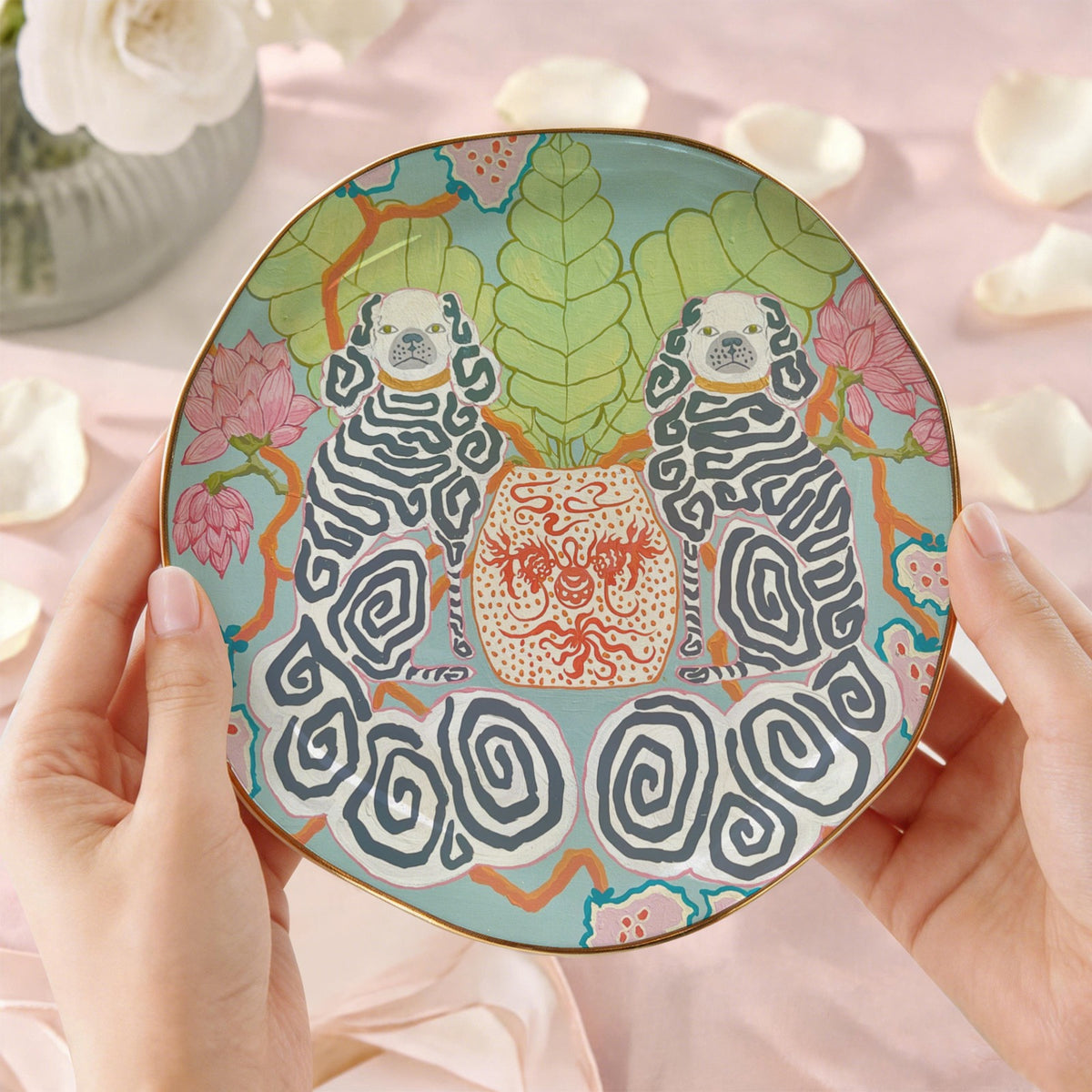 Trinket & Mah-Jongg Dice Dish