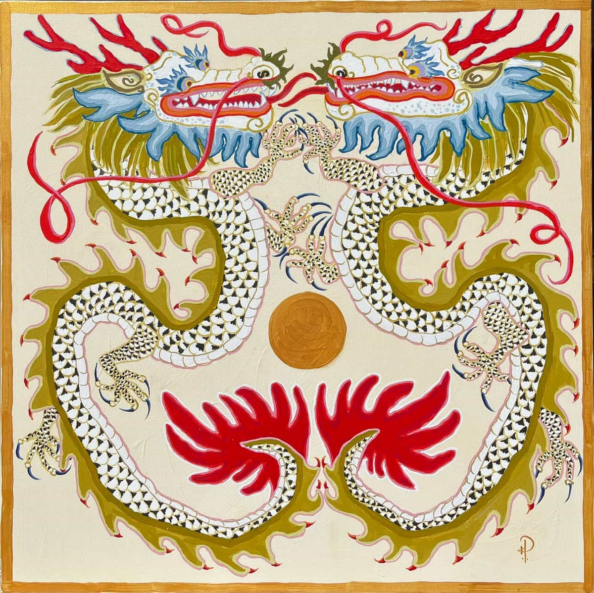 Dragons Facing-Fine Art Print - Fine Art Print