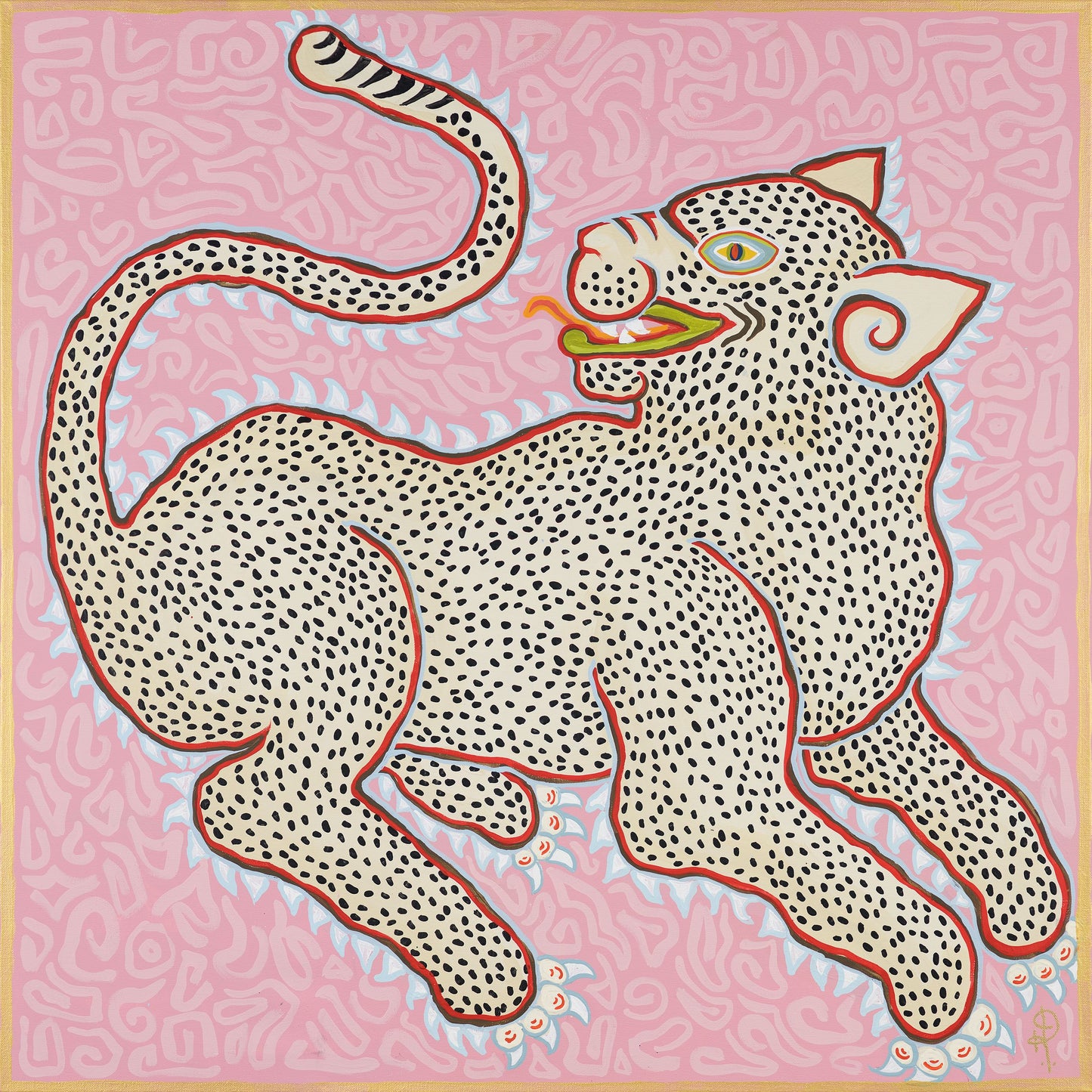 Ancient Leopard on Pink-Fine Art Print