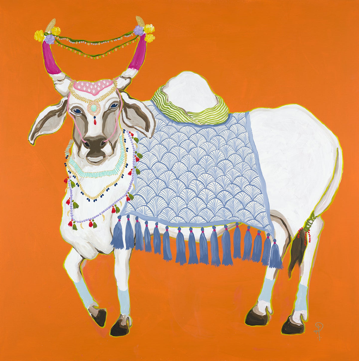 Holy Cow on Orange - Fine Art Print