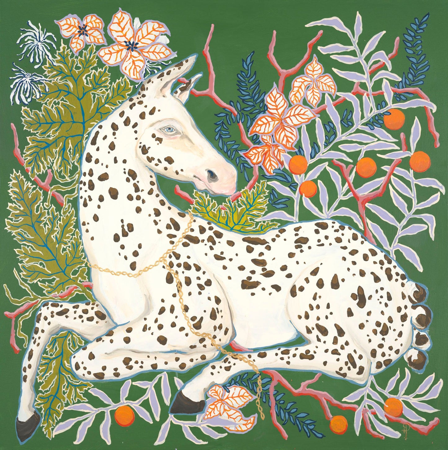 Spotted Horse on Green Resting