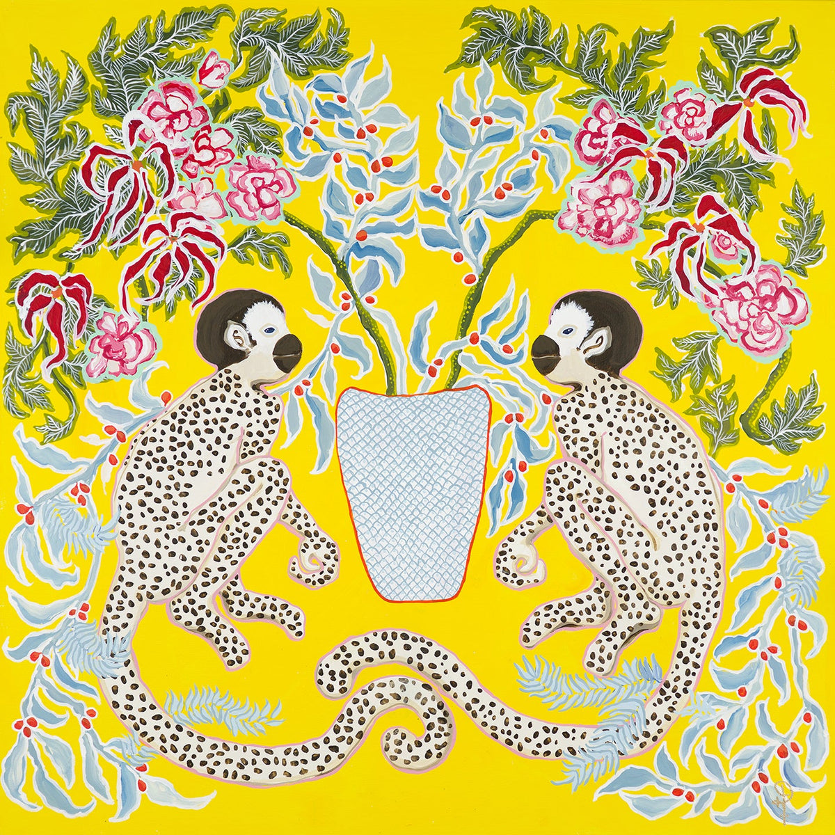 Monkeys on Yellow - Fine Art Print