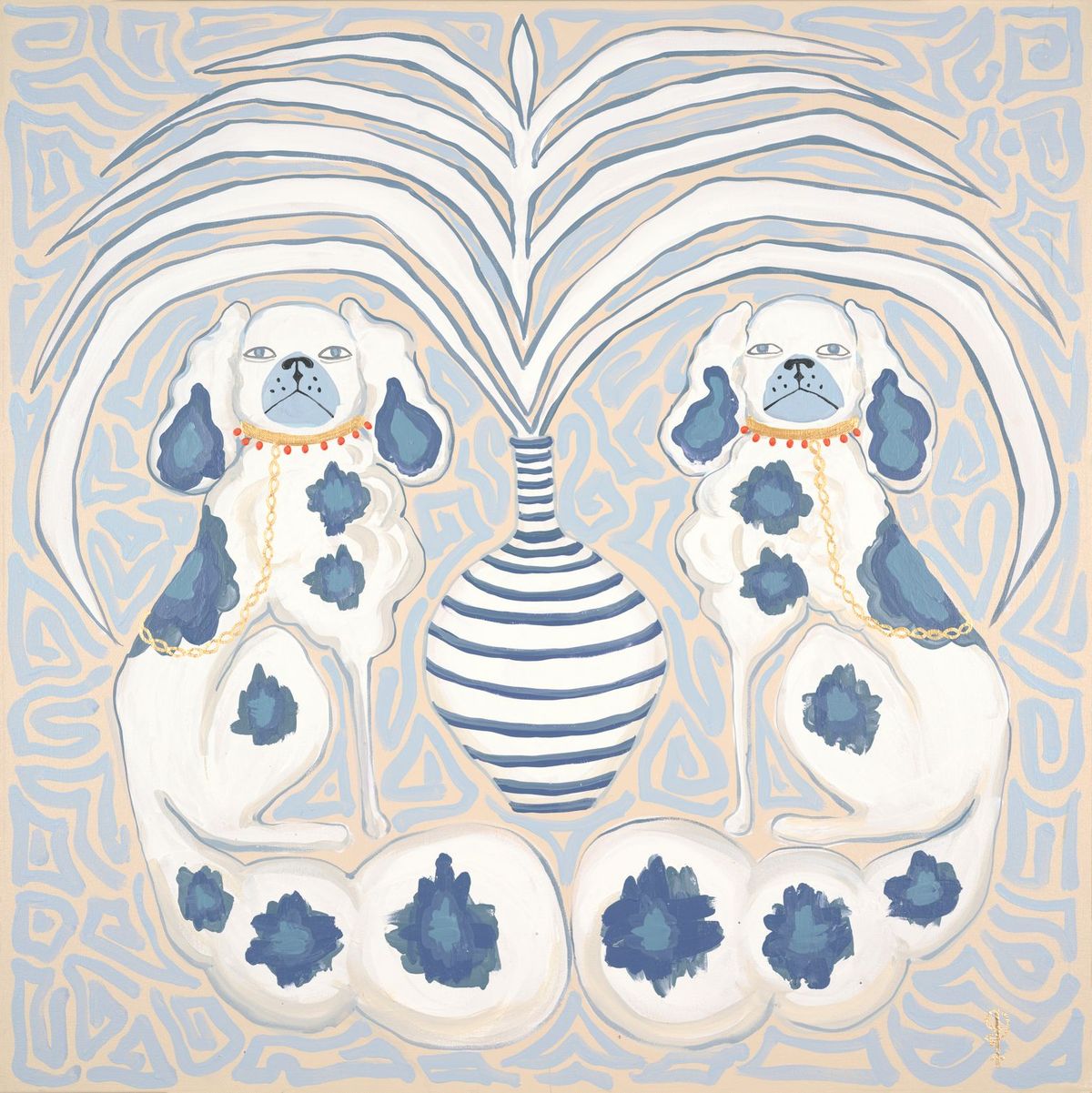 Staffordshire Dogs Blues - Fine Art Print