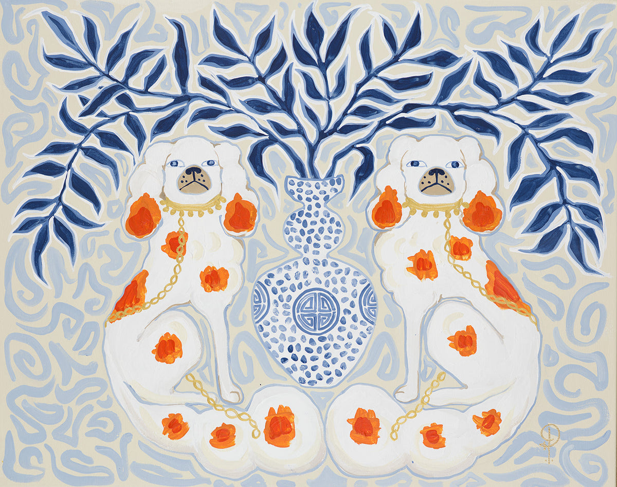 Staffordshire Dogs Chinois-Fine Art Print - Fine Art Print