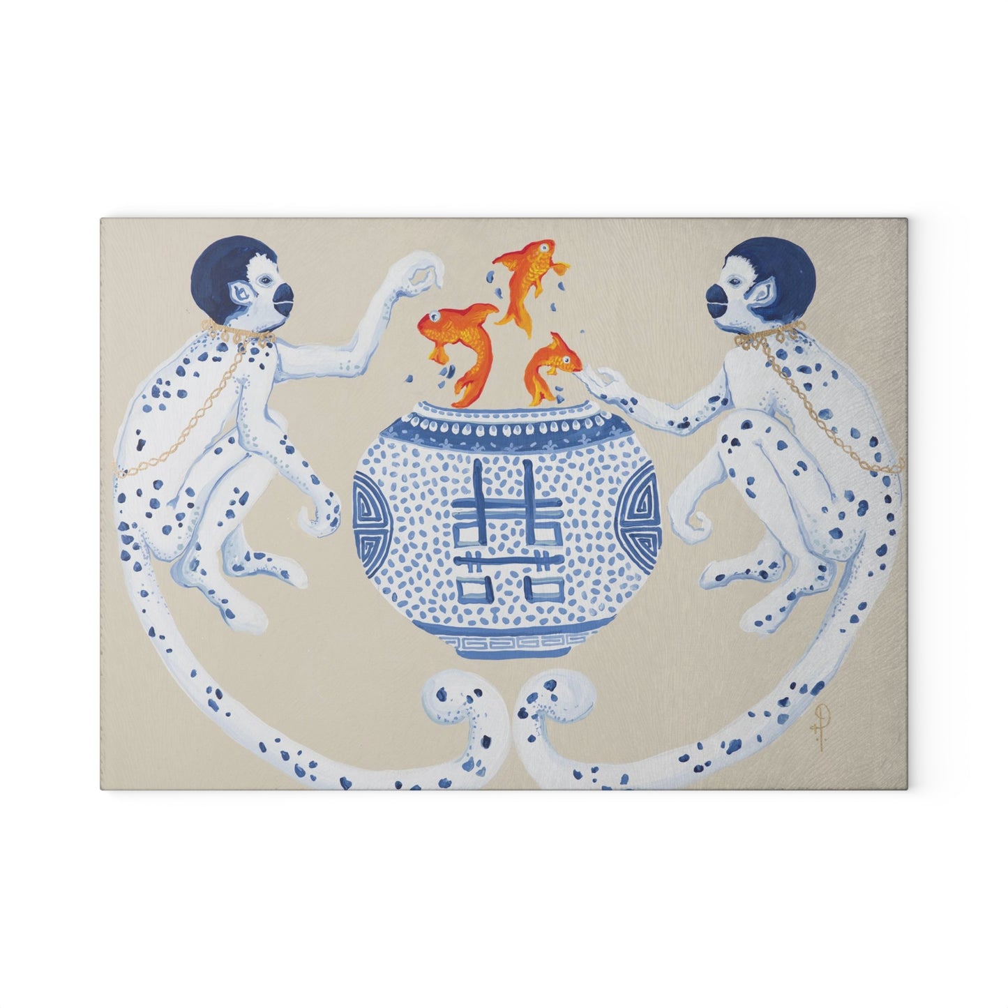 Monkey Business -  Glass Cutting Board