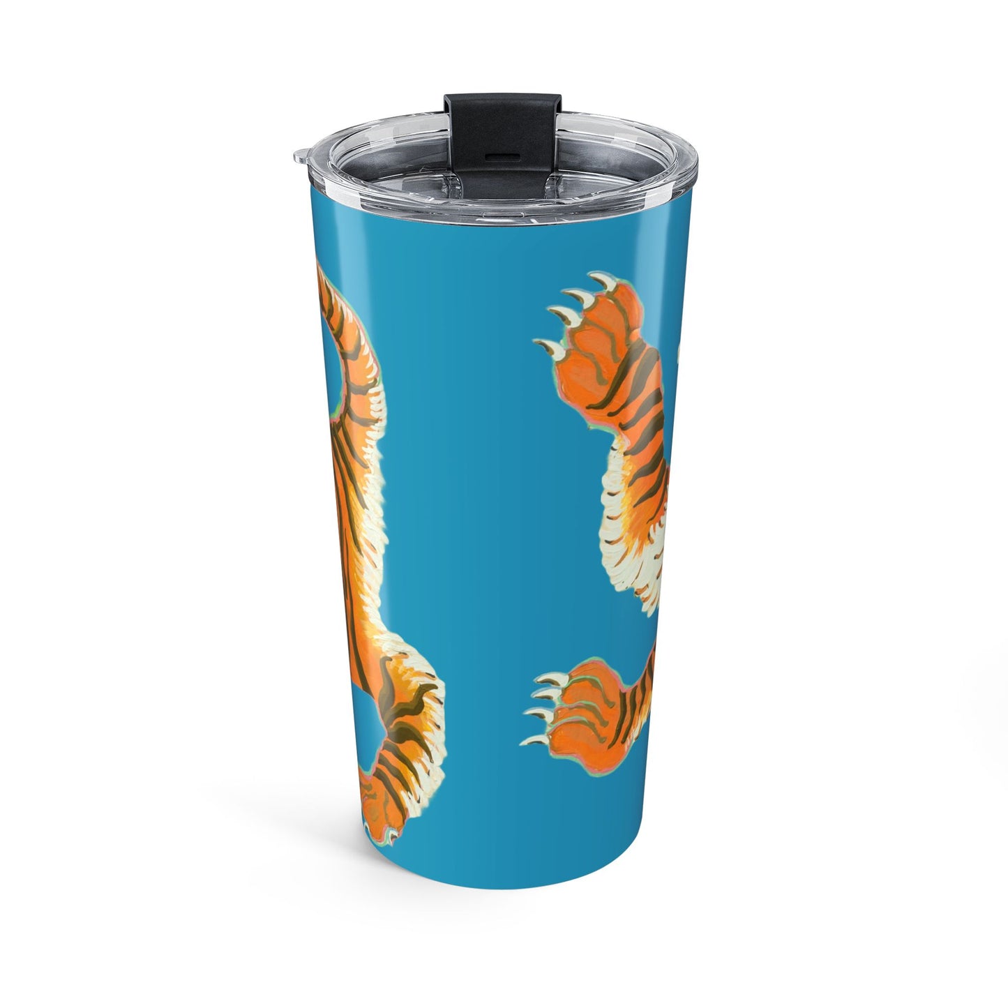 Tumbler 20oz - Adorned Tiger Rearing Turquoise