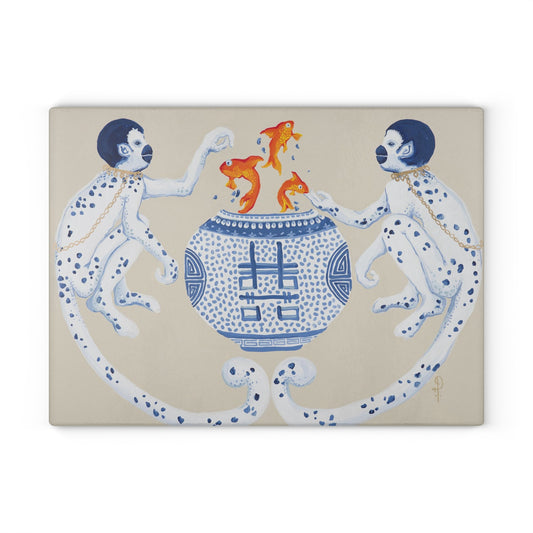 Monkey Business -  Glass Cutting Board