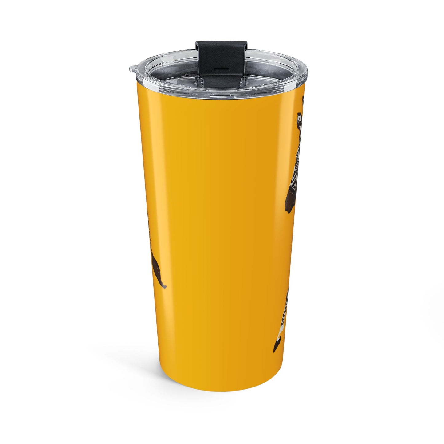 Tumbler 20oz - Brown Zebra Blue and White Blanket on Yellow