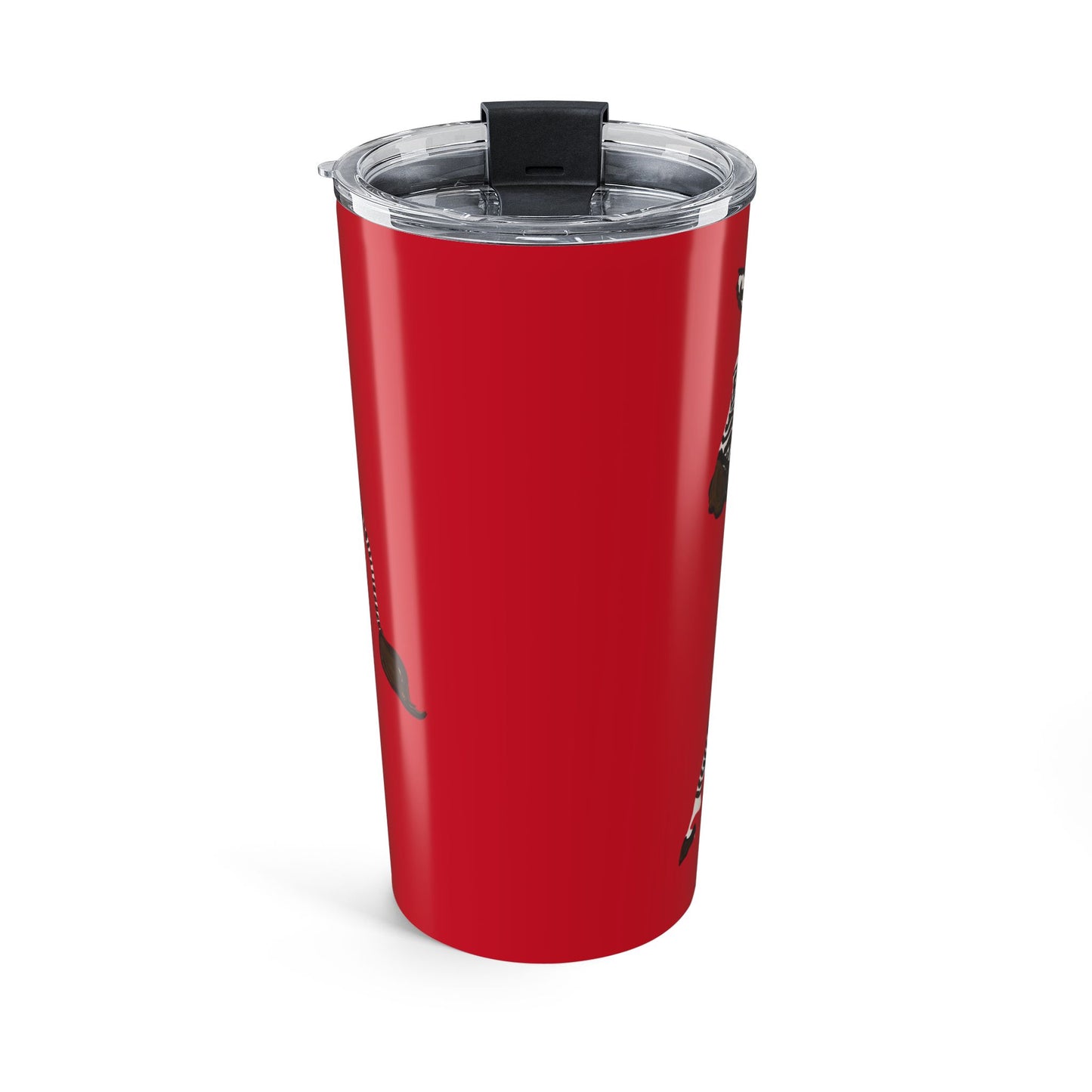 Tumbler 20oz - Brown Zebra Blue and White Blanket on Red