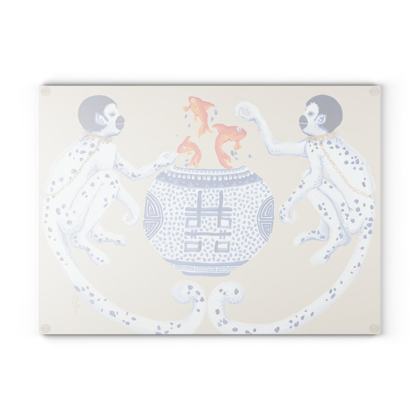 Monkey Business -  Glass Cutting Board