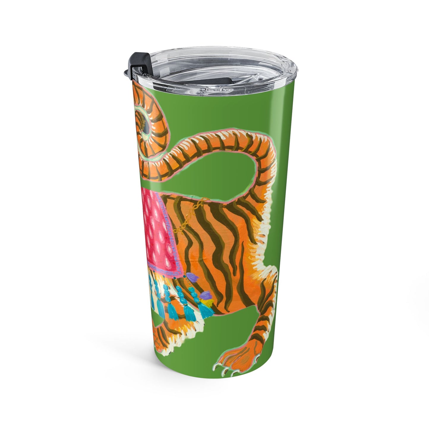 Tumbler 20oz - Adorned Tiger Rearing Green