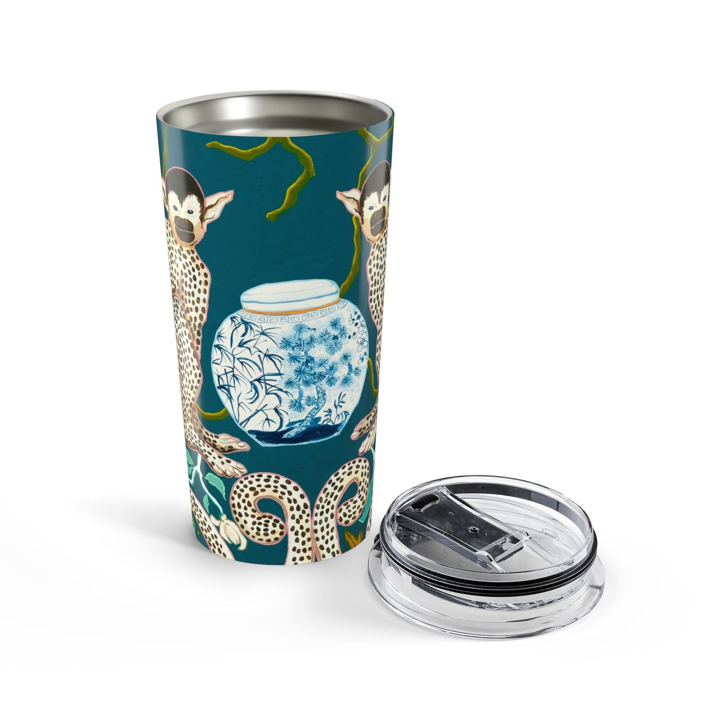 Tumbler 20oz - Monkeys on Teal