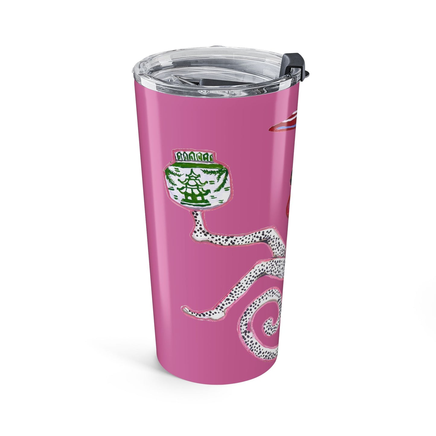 Tumbler 20oz-HOLIDAY MONKEY Pink
