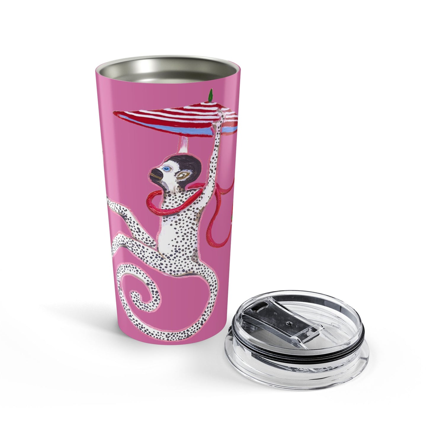 Tumbler 20oz-HOLIDAY MONKEY Pink