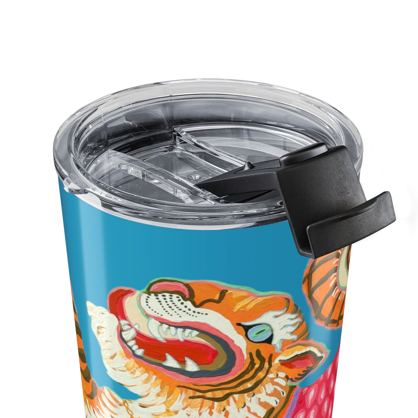 Tumbler 20oz - Adorned Tiger Rearing Turquoise
