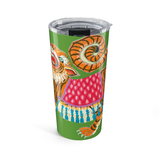 Tumbler 20oz - Adorned Tiger Rearing Green