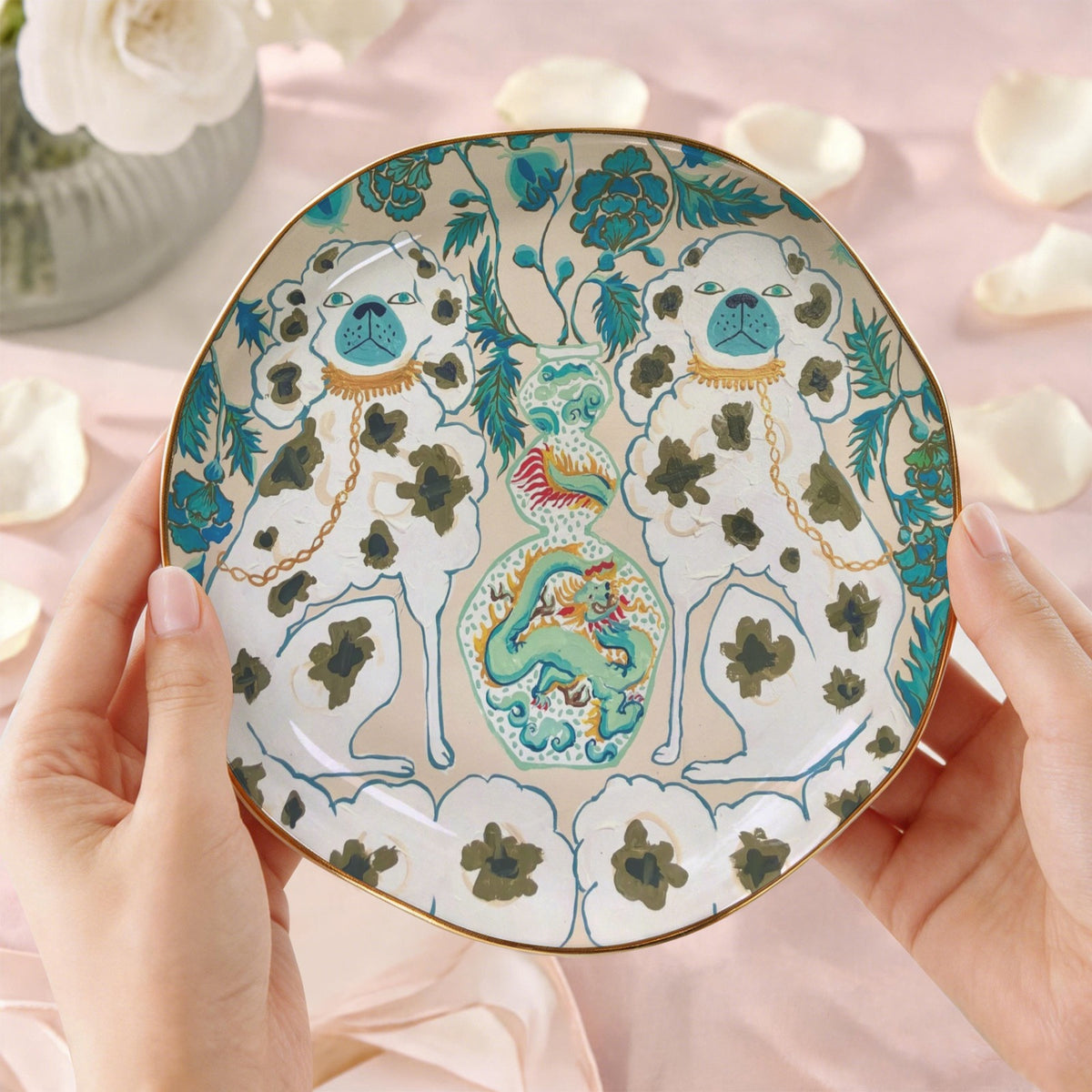 Trinket & Mah-Jongg Dice Dish