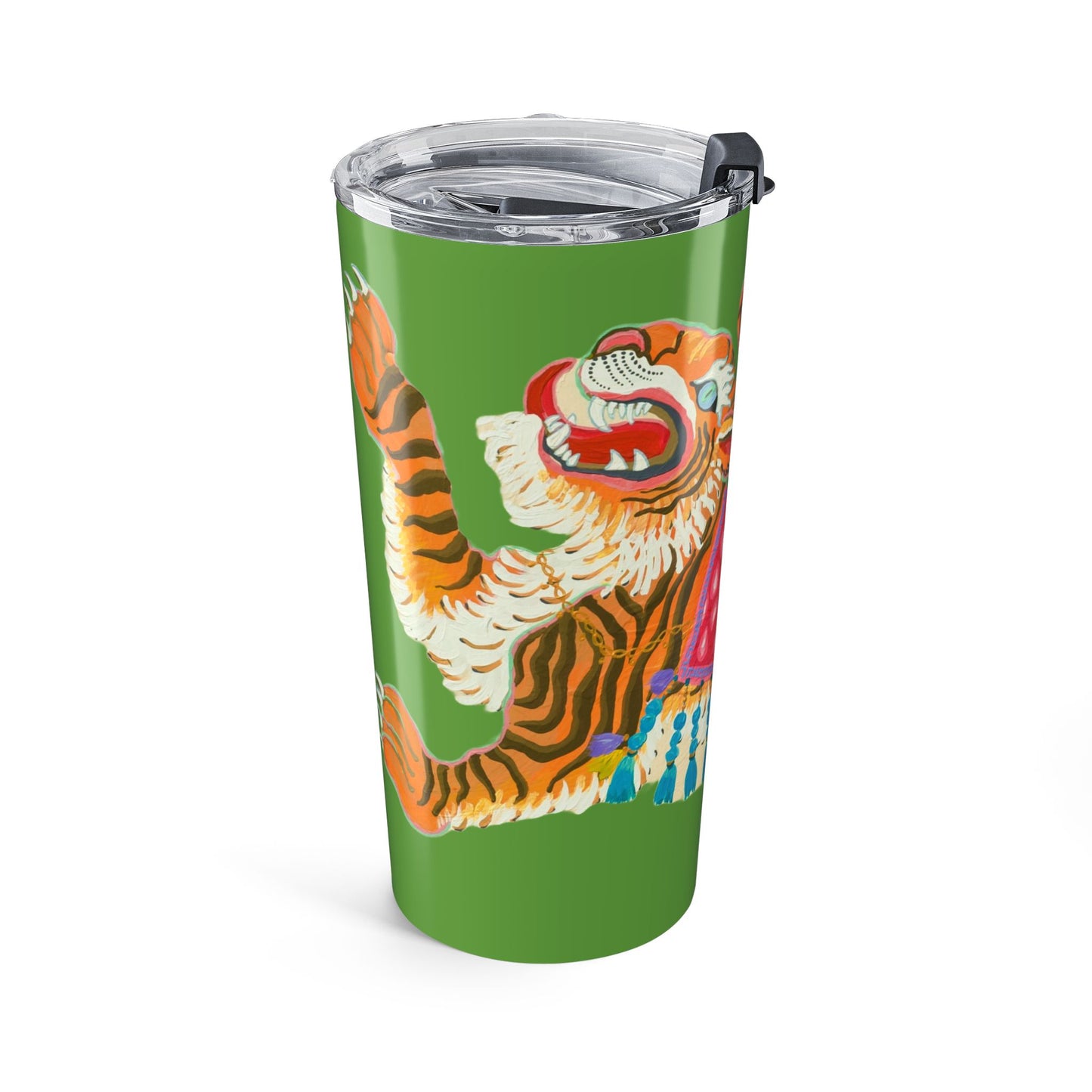 Tumbler 20oz - Adorned Tiger Rearing Green