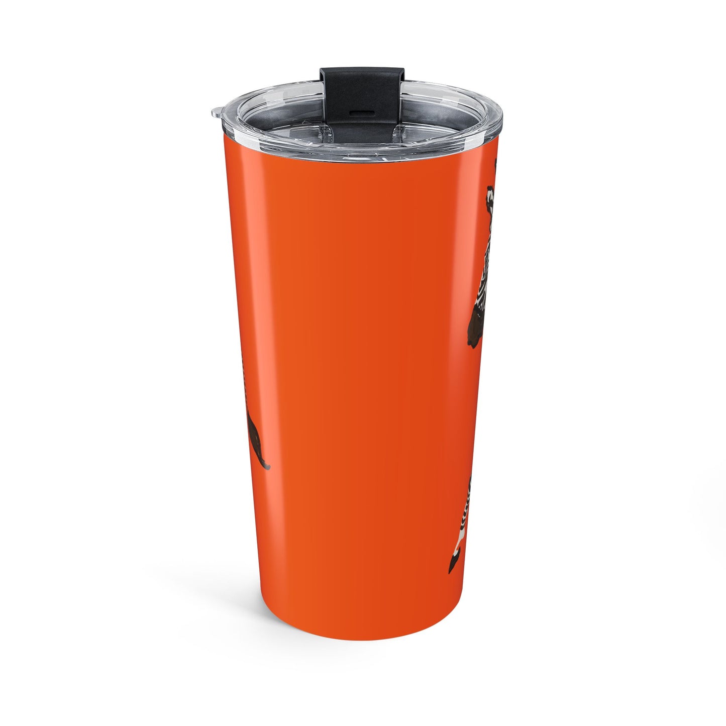 Tumbler 20oz - Brown Zebra Blue and White Blanket on Orange