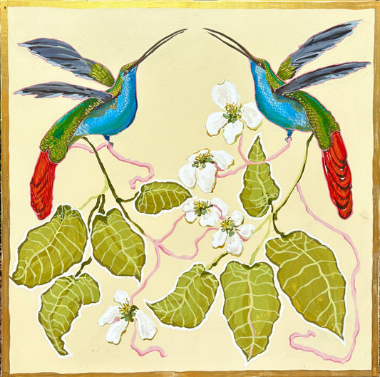 Hummingbirds White Blossoms