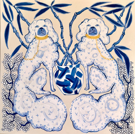 Staffordshire Dogs Blue Bamboo